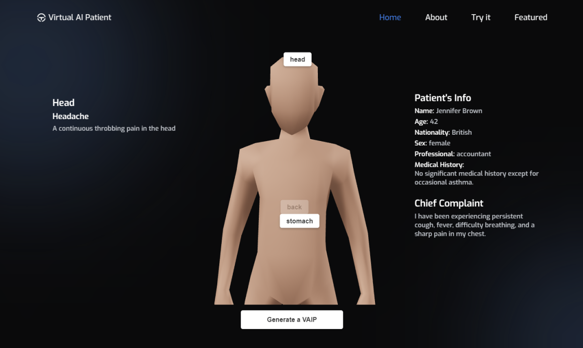 Virtual AI Patient